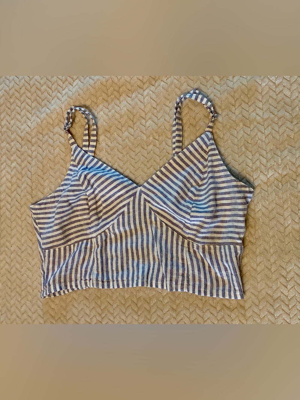 Universal Thread Purplish Grey and White Striped Cami